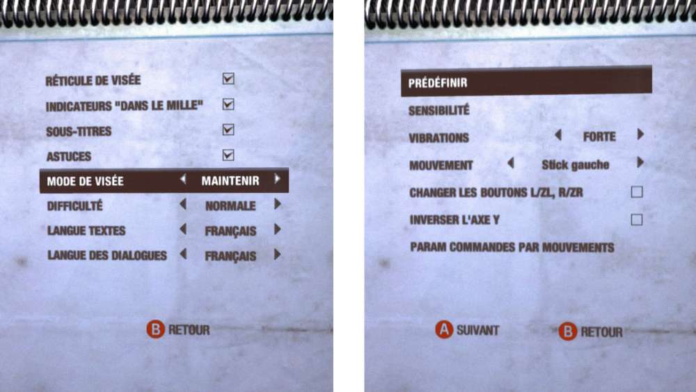 commandes et options