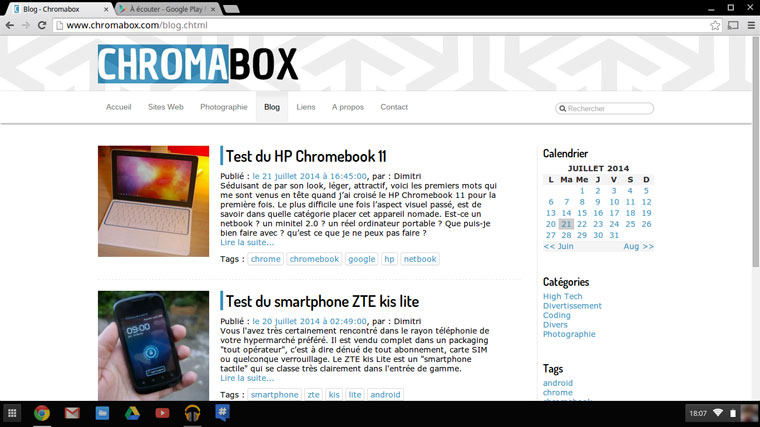Chromabox sous navigateur chrome