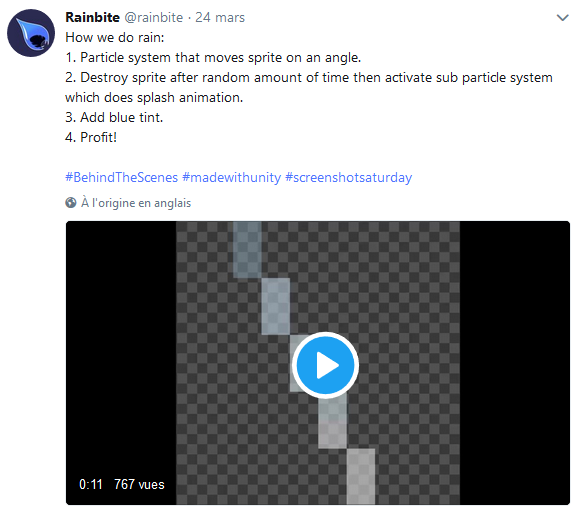 Twitter post from Rainbite